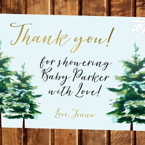 Winter Baby Shower Bedankkaart, Gender neutral Baby Shower, Jongen of Meisje, Baby Het is koud buiten, Winter Douche Dank u, Sneeuwvlok