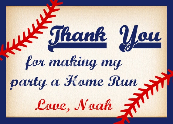 Baseball Thank You Card, Baseball Invitation, Baseball Party, Baseball Birthday, Thank You Card, Baseball Invite, Sports Party PRINTABLE