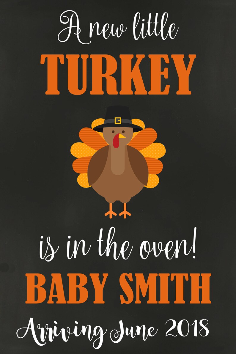 Thanksgiving Pregnancy Announcement Sign Printable Fall - Etsy