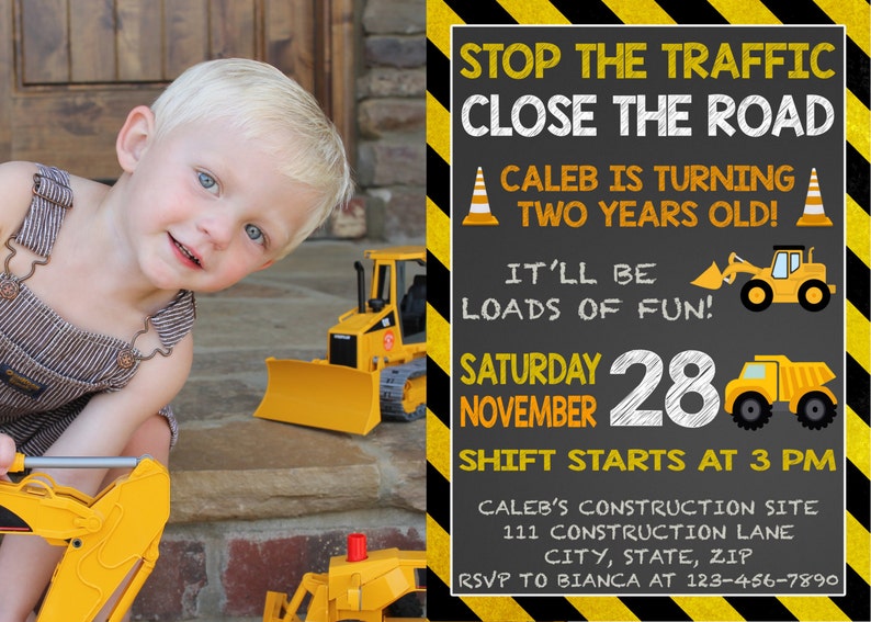 Dump Truck Birthday Invitation, Construction Birthday Invitation, Construction Party, Construction Birthday, Construction Invitation, Boys image 3