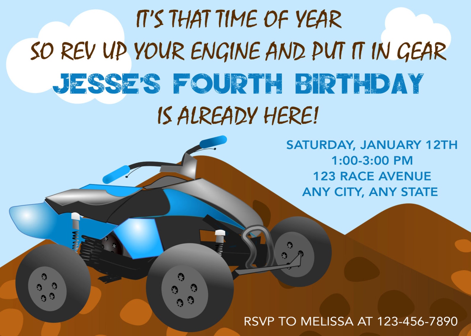 4 Wheeler Invitation 4 Wheeler Birthday Party Invitations Etsy