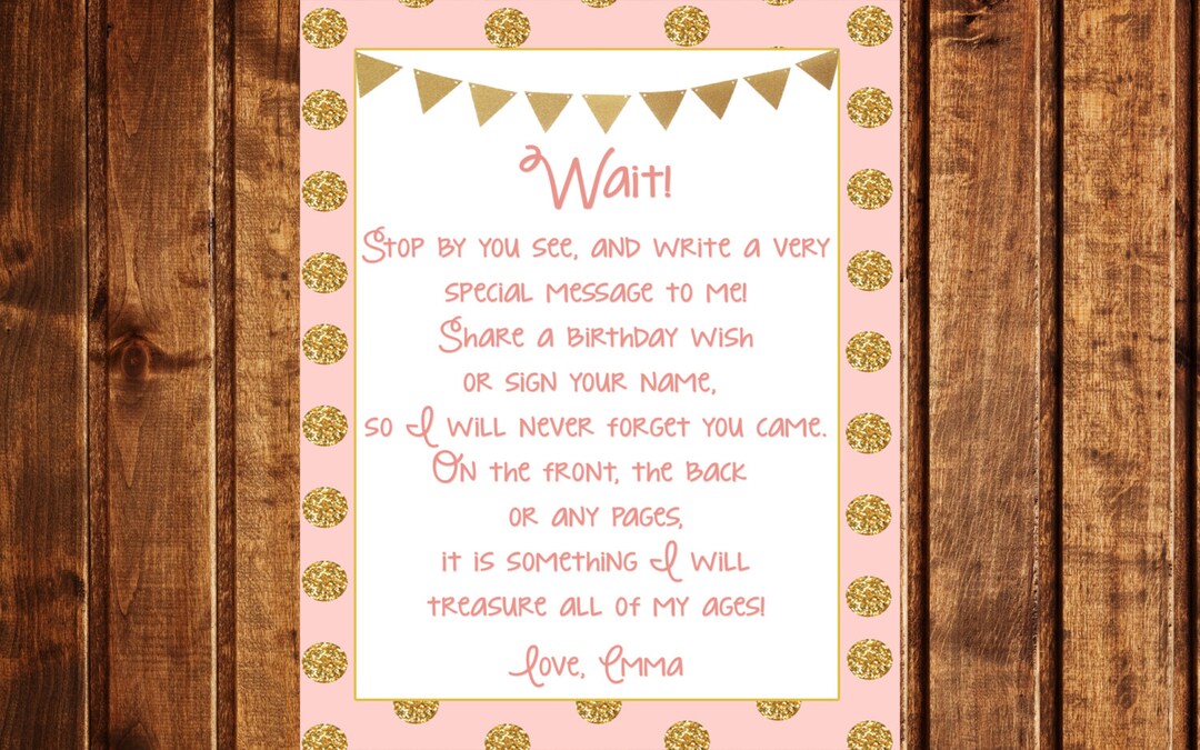 Sparkle Birthday Guestbook Sign PRINTABLE Pink Guestbook Sign Sparkle