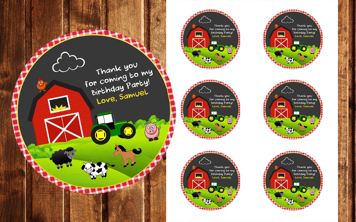 Farm Thank You Tags Farm Favor Tags Farm Party Farm Etsy