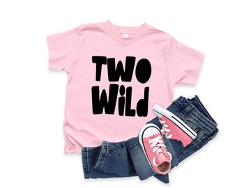 Two wild Birthday T-Shirt, Birthday Girl Shirt, Two Year Old Birthday Shirt, 2nd Birthday, Second Birthday, Kids Birthday Shirt, Number 2