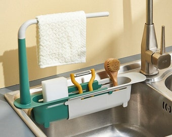 Kitchenware Organizer Bathroom Kitchen Sink Caddy Storage Holder Racks Tool Part 