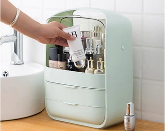 Large Cosmetic Storage Box - Waterproof Dustproof Desktop Beauty Makeup Organizer Skin Care Storage Drawer