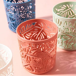 Plastic Plant Leaf Brush Pen Pencil Holder - Makeup Brush Desk Office Supplies Organizer