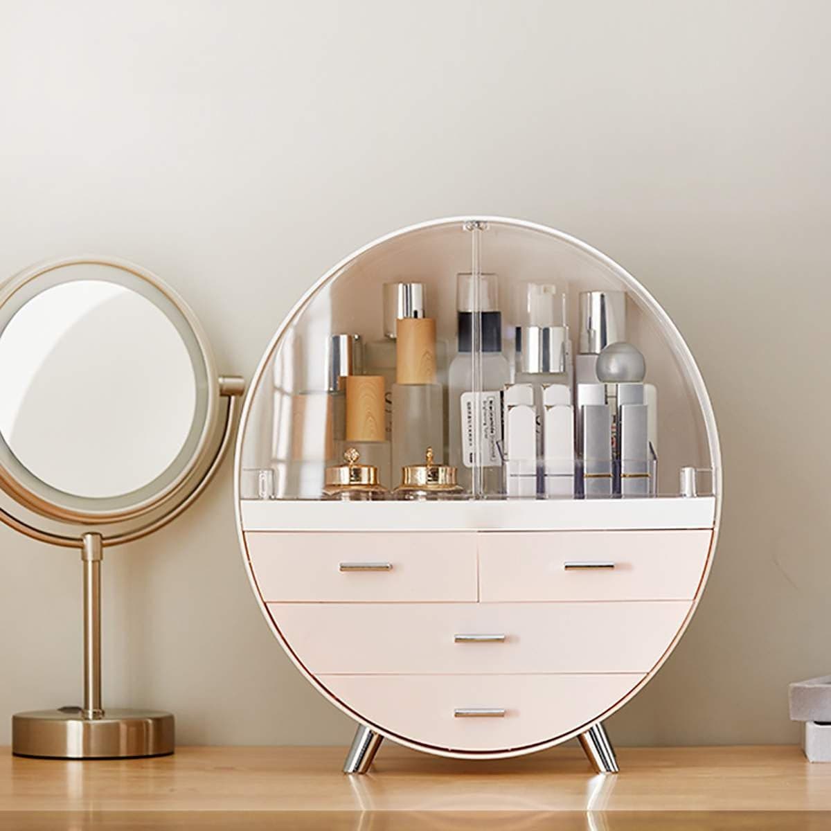 Large Cosmetic Storage Box - Waterproof Dustproof Desktop Beauty Make…