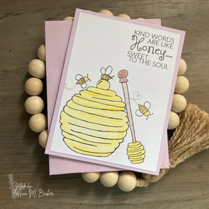 Kind Words Are Like Honey | Inspirational Greeting Card | Friendship Card | Encouragement Card | Any Occasion Card