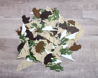 Bison Confetti Mix | Table Decorations | Party Decor | Baby Shower | Birthday Party | Browns, Green, and White | MADE TO ORDER