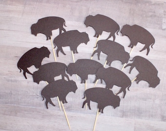 Bison Cupcake Toppers; MADE TO ORDER | 12 Count