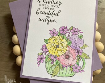 Beautiful and Unique Floral Card | Mom Greeting Card | Birthday Card | Mother's Day Card | Friendship Card