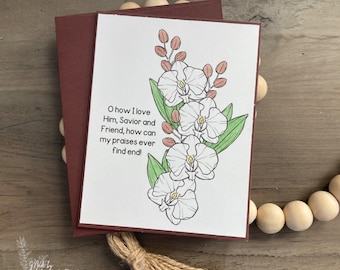 Savior and Friend Christian Card | Floral Hymn Card | Friendship Greeting Card | Encouragement Card