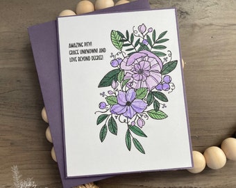 Love Beyond Degree Floral Card | Hymn Friendship Greeting Card | Christian Inspirational Card | Encouragement Card