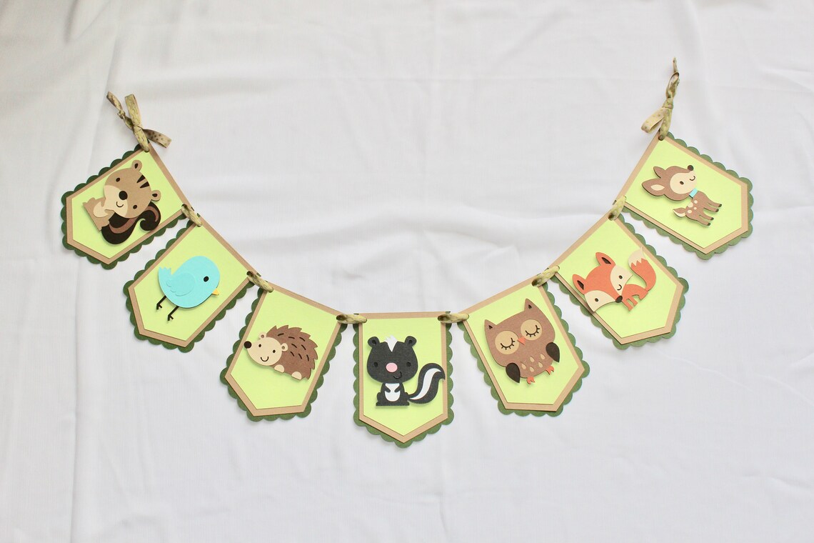Woodland Animal Garland / Baby Shower Garland / Birthday Etsy