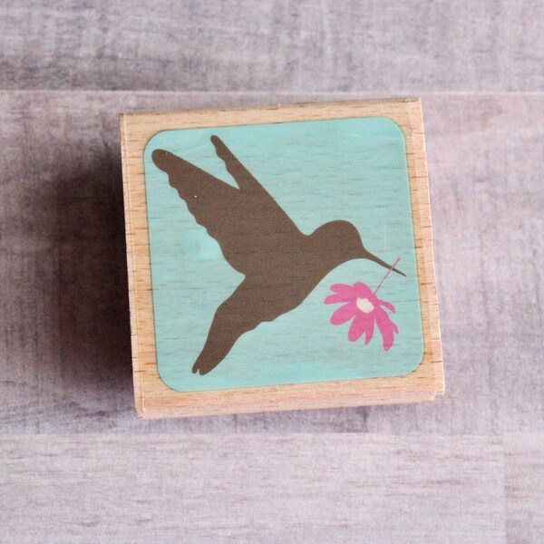 Hummingbird Silhouette Rubber Stamp / Studio G / Used Rubber Stamp