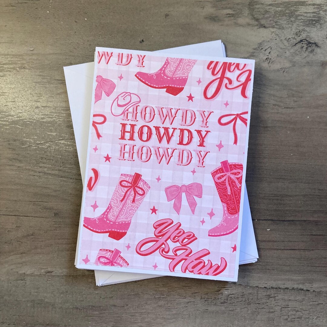 Howdy Note Bad Howdy Cowgirl Note Card Set - Etsy