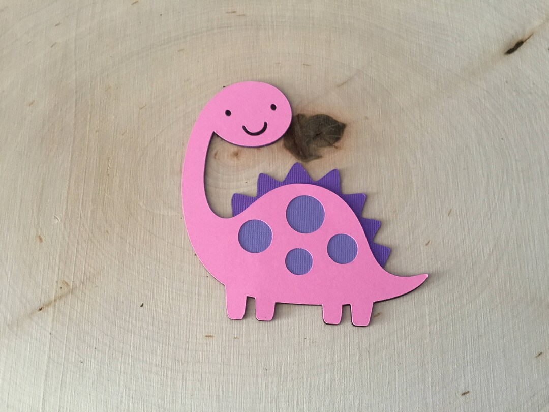 Pink and Purple Dinosaur Die Cut Set of 4 DIY Party Etsy