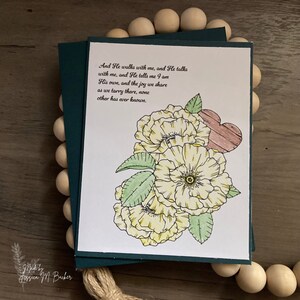 And He Walks With Me Floral Hymn Greeting Card: Christian Inspirational Friendship Card