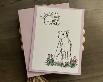 Behold The Lamb Of God Greeting Card | Easter Card | Christian Inspirational Card