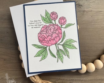 How Deep The Father's Love For Us Peony Greeting Card | Floral Easter Card | Friendship Card | Encouragement Card