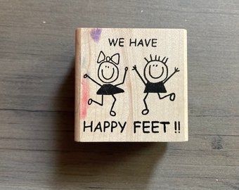 We Have Happy Feet Rubber Stamp / Zim Prints / Used Stamp