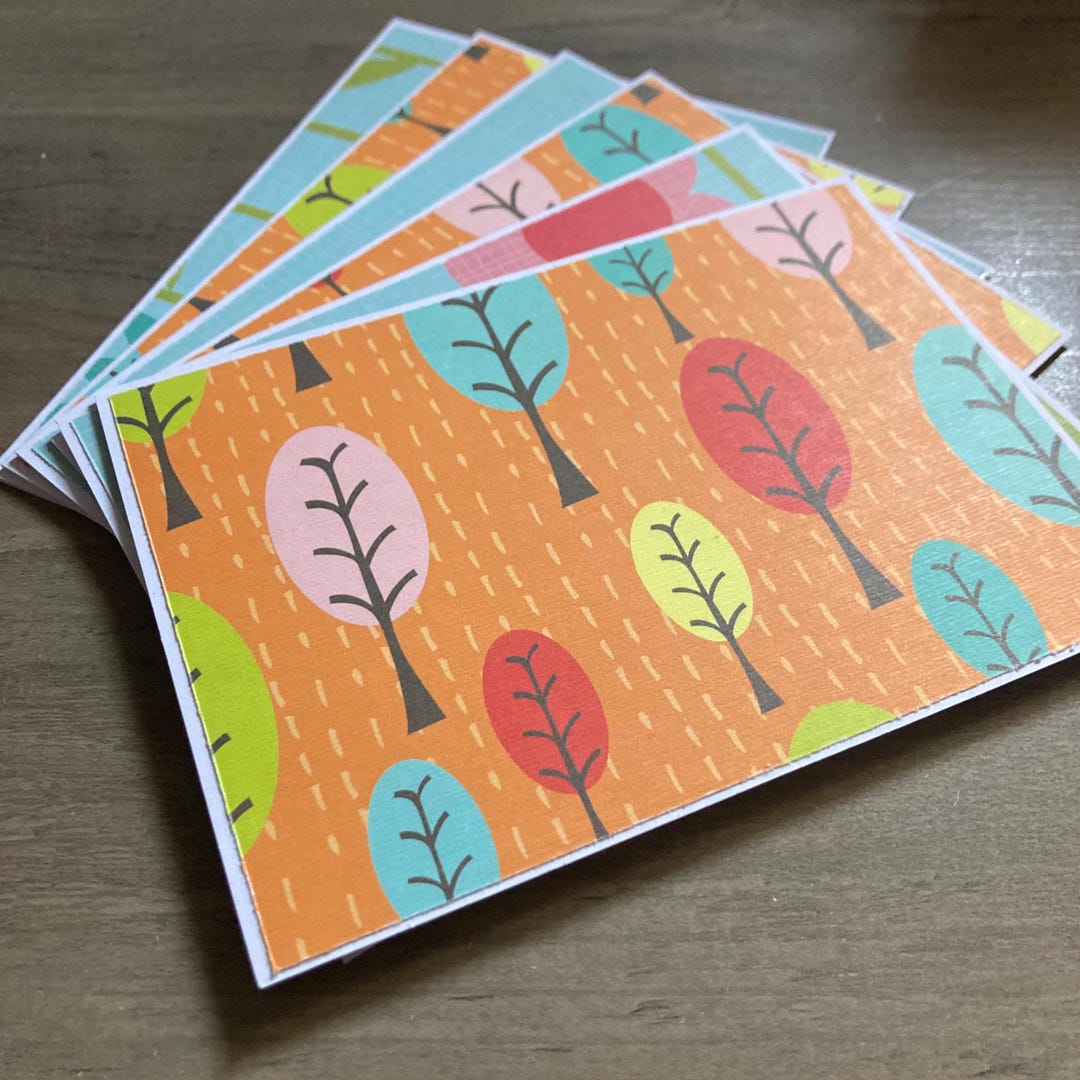 Trees and Flowers Note Cards: Thank You Card Set of 6 - Etsy