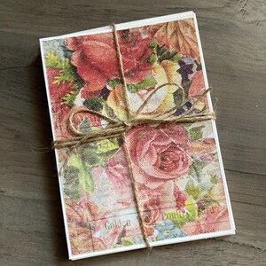 Romantic Floral Note Card Set - Blank Card Set of 6