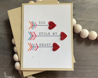 You Stole My Heart Greeting Card | Valentine's Day Card | Anniversary Card | Any Occasion Card