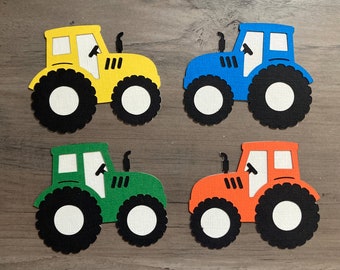 Tractor Die Cut - Set of 4 | Scrapbook Embellishment | Party Decor | DIY Crafts | Cardmaking | Customizable Colors | Made To Order