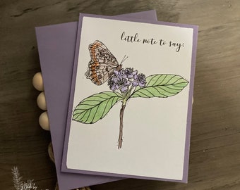 Thank You Card | A Little Note To Say Thanks For All You Do | Butterfly Friendship Greeting Card