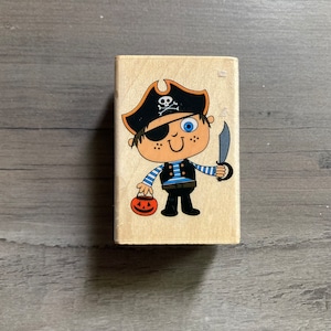 Trick or Treat Pirate Rubber Stamp / Stampabilities / Halloween Stamp