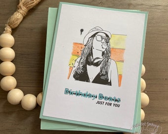 Birthday Beats Greeting Card | Retro Birthday Card | Groovy Birthday Card