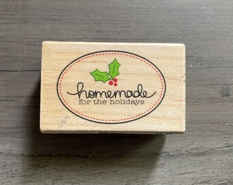 Handmade for the Holidays Rubber Stamp / Stampabilities / Used Stamp