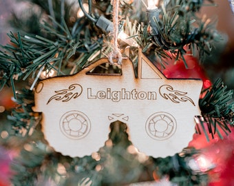 Personalized Truck Christmas Ornament Monster Truck Birthday Tag Monster Truck gifts Custom Truck Ornament Ornaments for boys
