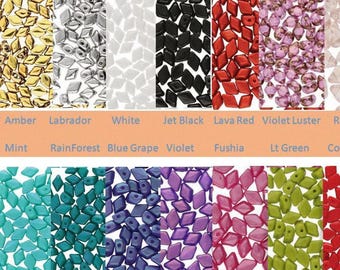 MINI GEMDUO Czech beads, various colors (Use Dropdown for color choices), approximately 8.5GM/pre-tubed
