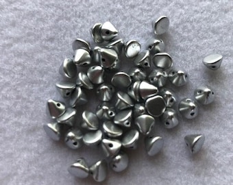 Button Bead ® Aluminum Silver, Metallic, Silver,  50 pcs in a 1-1/2 inch clear hanging tube