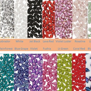 MINI GEMDUO Czech beads, various colors (Use Dropdown for color choices), approximately 8.5GM/pre-tubed