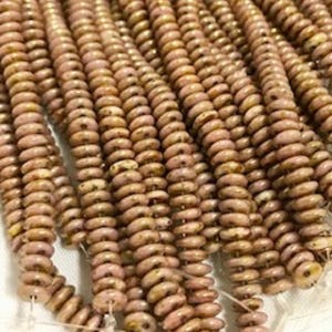 CzechMates Lentil Beads: Opaque Rose Gold Luster, 6mm (50 beads)