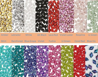 MINI GEMDUO Czech beads, various colors (Use Dropdown for color choices), approximately 8.5GM/pre-tubed
