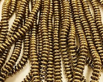 CzechMates Lentils: Metallic Bronze, 2-hole, 6mm, 50 pcs per strand