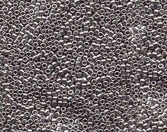 DB-0021 Nickel Plated, 11/0 Delica Miyuki Cylinder beads, 7.6 grams approx.