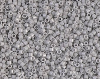 DB1498 Opaque Light Smoke, Miyuki Delica Cylinder Seed beads, 7.6 grams, 2-inch tube