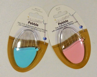PEBBLES Beading needles, with colored plastic storage case, 4 needles, Chose dropdown for size/color: