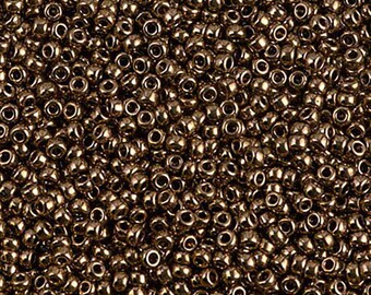 Miyuki 457 Metallic Dark Bronze Seed Bead (Choose from drop down for various sizes and costs)