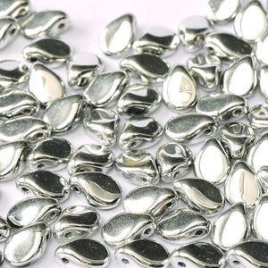 Preciosa Pip Crystal Beads: Labrador Silver Coating, 5x7mm (50 beads)