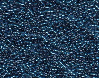 DB451 Galvanized Dark Steele Blue, Miyuki Delica Cylinder Seed beads, 7.8 grams