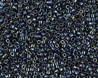 DB-0006, GUNMETAL IRIS 11/0 Delica Miyuki Cylinder beads, 7.6 grams approx.