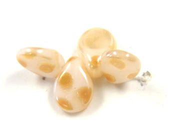 Preciosa Pip™ ALABASTER PEACOCK pip beads, 5x7mm, 50 beads, clear hanging tube