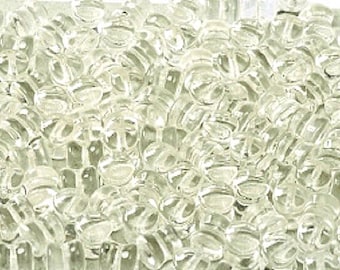 PELLET CRYSTAL Diabolo Beads, light golden coating, Czech Glass 4x6mm, 50 pcs
